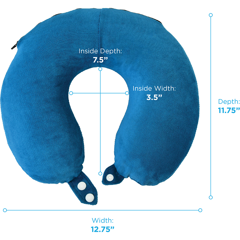 NECK PILLOW MEMORY FOAM BLUE